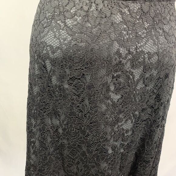 14 Covington Back Zip Skirt Lace Overlay Women's Black Knee Length (23") - Picture 4 of 8